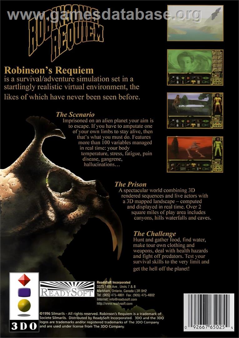 Robinson's Requiem - Panasonic 3DO - Artwork - Box Back