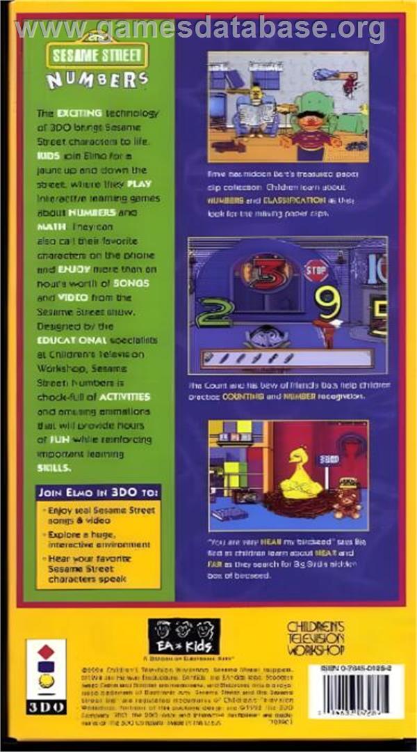 Sesame Street - Numbers - Panasonic 3DO - Artwork - Box Back