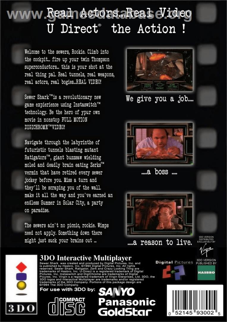 Sewer Shark - Panasonic 3DO - Artwork - Box Back