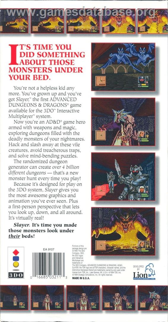 Slayer - Panasonic 3DO - Artwork - Box Back