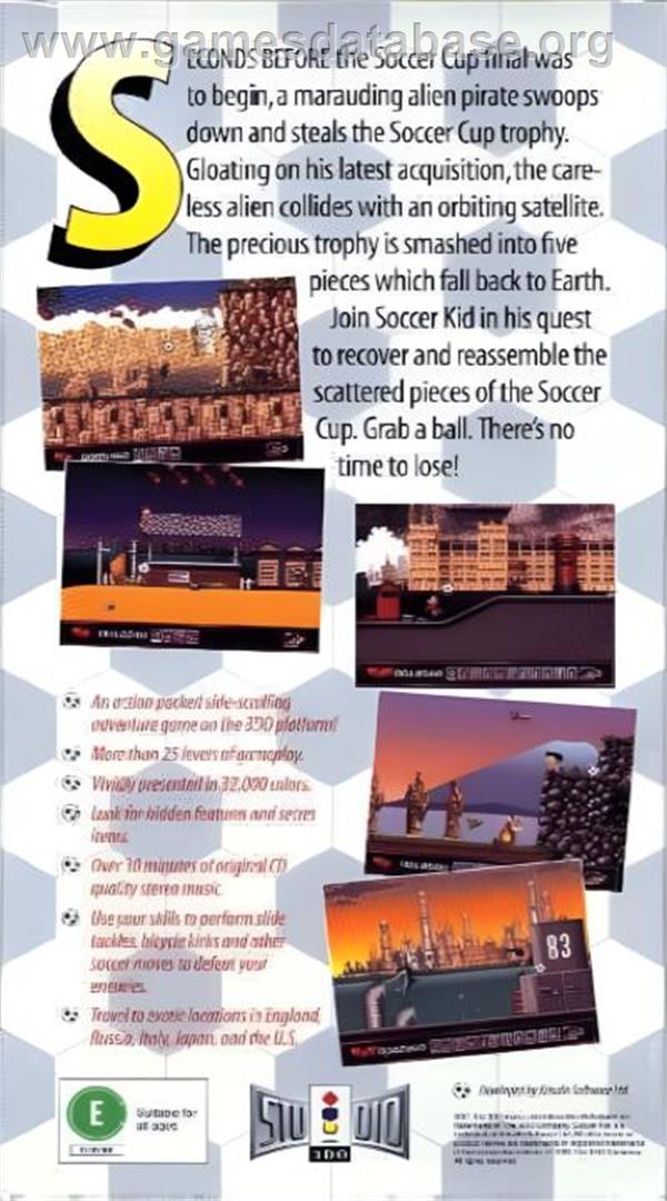 Soccer Kid - Panasonic 3DO - Artwork - Box Back