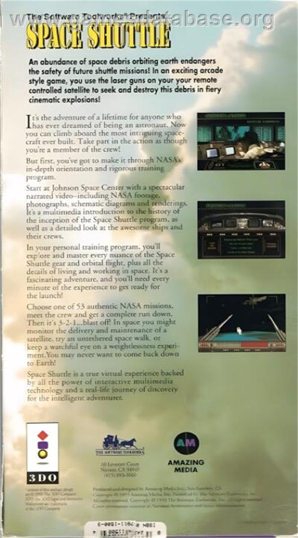 Space Shuttle - Panasonic 3DO - Artwork - Box Back