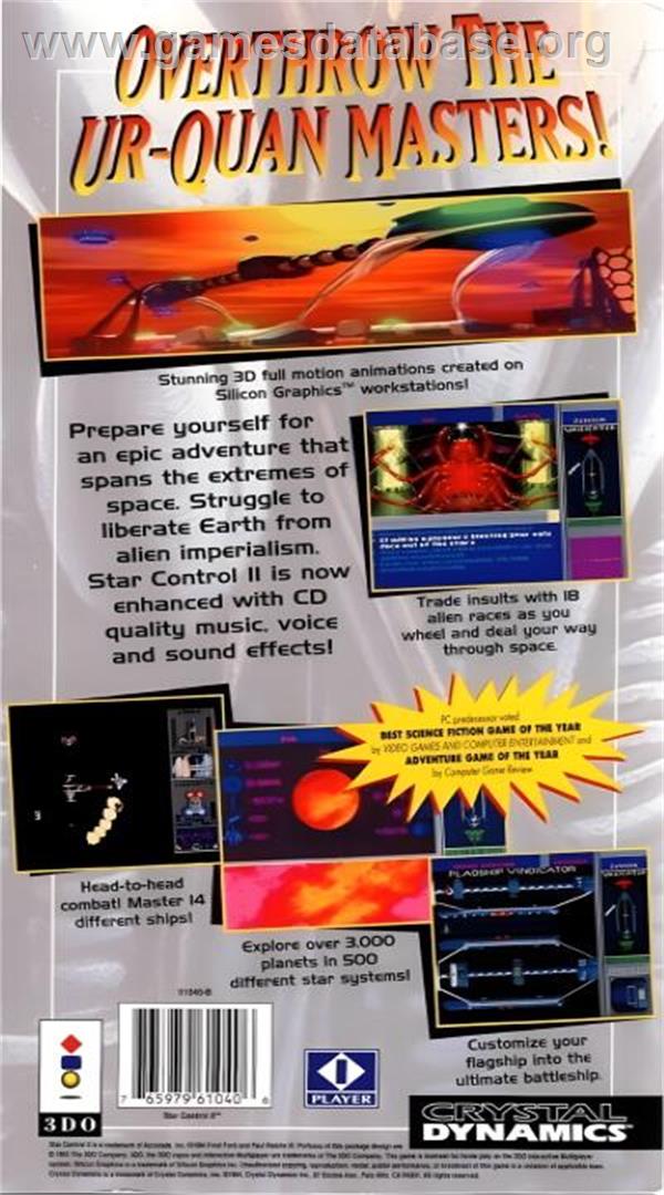 Star Control 2 - Panasonic 3DO - Artwork - Box Back