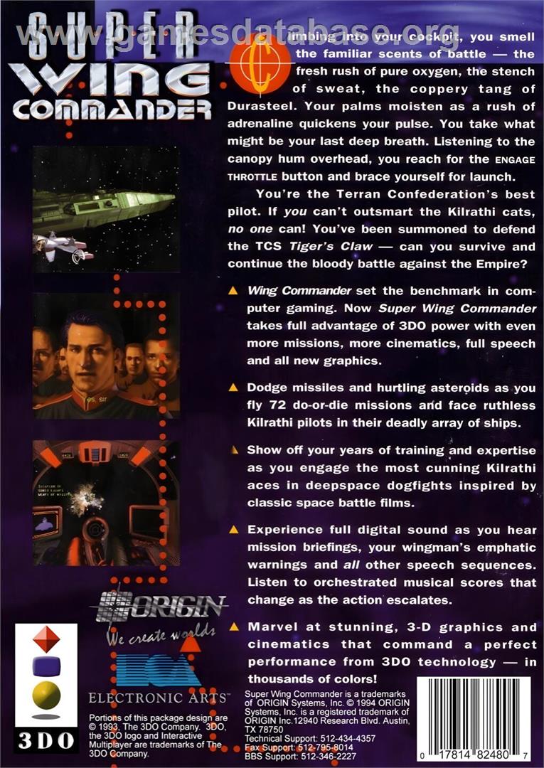Super Wing Commander - Panasonic 3DO - Artwork - Box Back