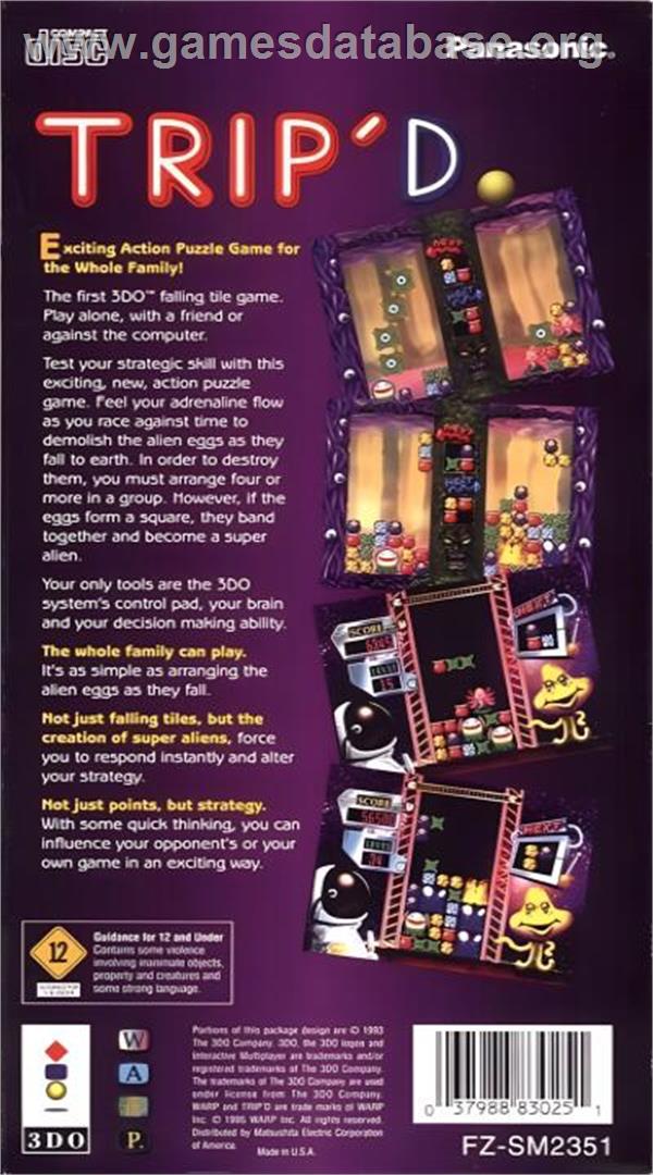 Trip'd - Panasonic 3DO - Artwork - Box Back