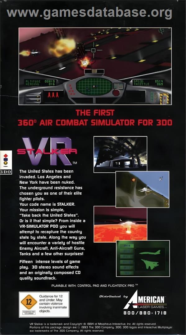 Vr Stalker - Panasonic 3DO - Artwork - Box Back
