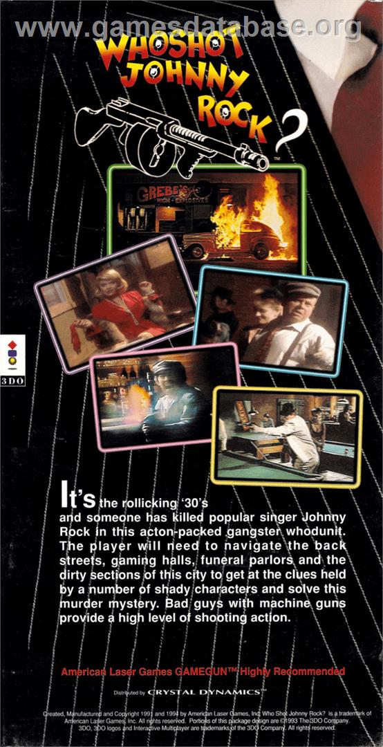 Who Shot Johnny Rock? v1.6 - Panasonic 3DO - Artwork - Box Back