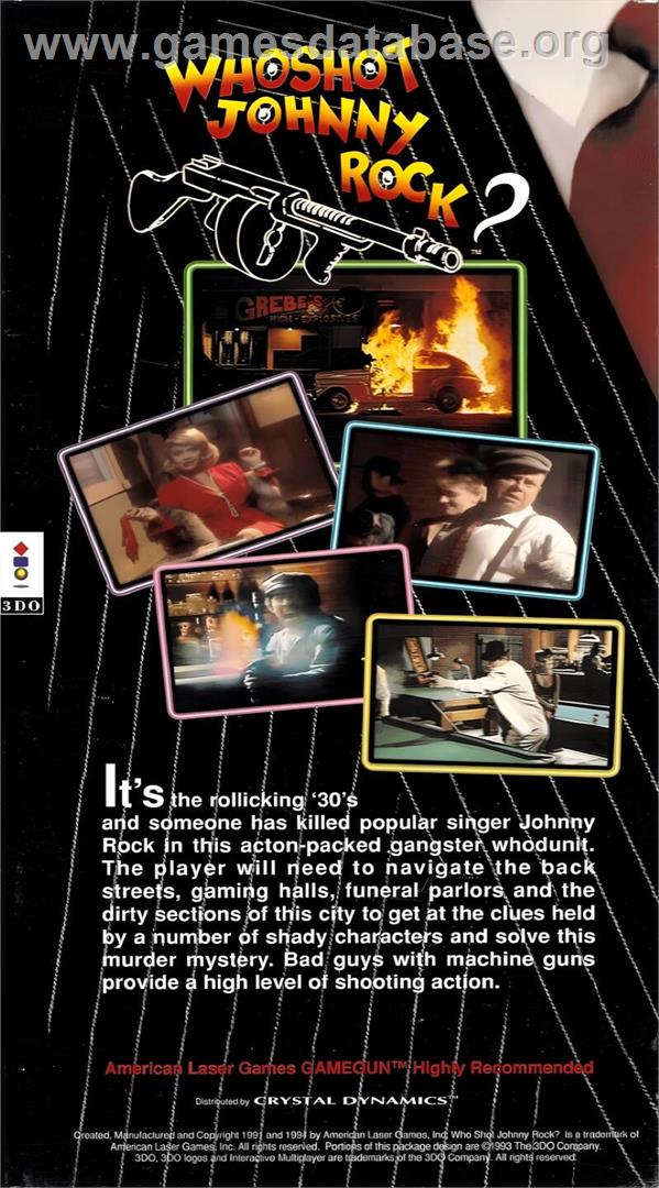 Who Shot Johnny Rock - Panasonic 3DO - Artwork - Box Back