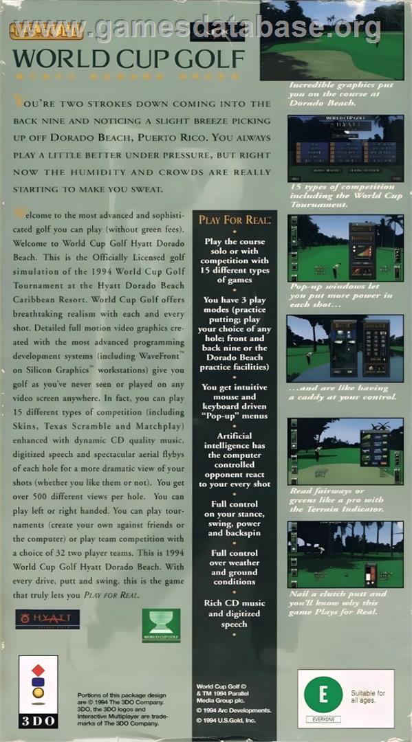 World Cup Golf - Hyatt Dorado Beach - Panasonic 3DO - Artwork - Box Back