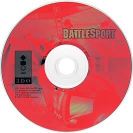Cartridge artwork for Battlesport on the Panasonic 3DO.