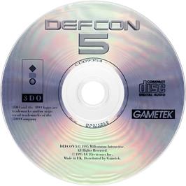 Cartridge artwork for Defcon 5 on the Panasonic 3DO.