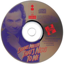 Cartridge artwork for Dennis Miller - That's News to Me on the Panasonic 3DO.
