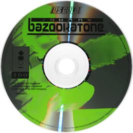 Cartridge artwork for Johnny Bazookatone on the Panasonic 3DO.