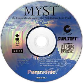 Cartridge artwork for Myst on the Panasonic 3DO.