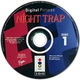 Cartridge artwork for Night Trap on the Panasonic 3DO.