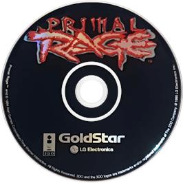 Cartridge artwork for Primal Rage on the Panasonic 3DO.