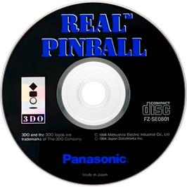 Cartridge artwork for Real Pinball on the Panasonic 3DO.