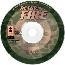 Cartridge artwork for Return Fire on the Panasonic 3DO.
