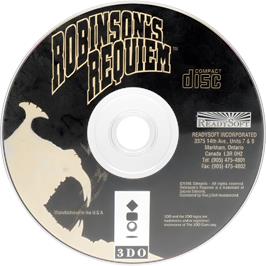 Cartridge artwork for Robinson's Requiem on the Panasonic 3DO.