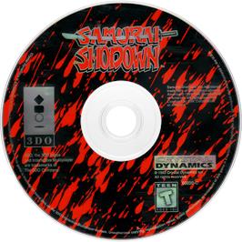 Cartridge artwork for Samurai Shodown on the Panasonic 3DO.