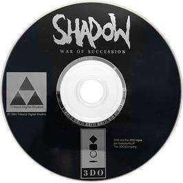 Cartridge artwork for Shadow: War of Succession on the Panasonic 3DO.