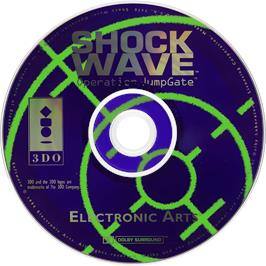 Cartridge artwork for Shock Wave - Operation Jumpgate on the Panasonic 3DO.