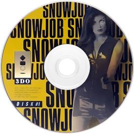 Cartridge artwork for Snow Job on the Panasonic 3DO.