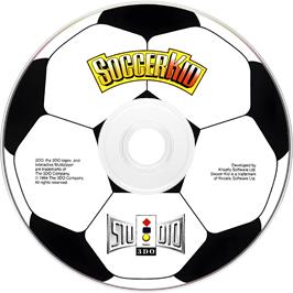 Cartridge artwork for Soccer Kid on the Panasonic 3DO.