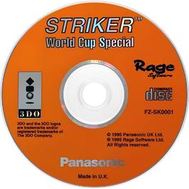 Cartridge artwork for Striker - World Cup Special on the Panasonic 3DO.