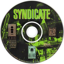 Cartridge artwork for Syndicate on the Panasonic 3DO.
