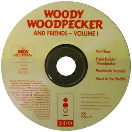 Cartridge artwork for Woody Woodpecker And Friends - Volume One on the Panasonic 3DO.