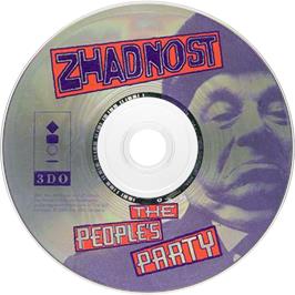 Cartridge artwork for Zhadnost: The People's Party on the Panasonic 3DO.