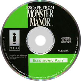 Artwork on the Disc for Escape from Monster Manor on the Panasonic 3DO.