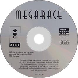 Artwork on the Disc for MegaRace on the Panasonic 3DO.