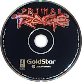 Artwork on the Disc for Primal Rage on the Panasonic 3DO.