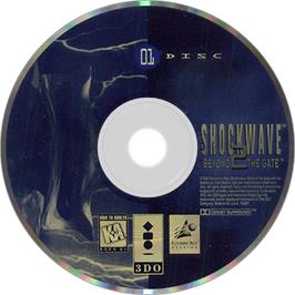Artwork on the Disc for Shock Wave 2: Beyond the Gate on the Panasonic 3DO.