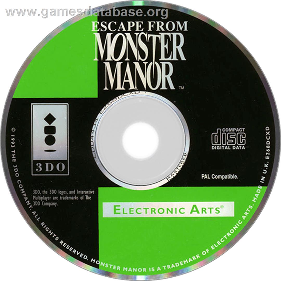 Escape from Monster Manor - Panasonic 3DO - Artwork - Disc