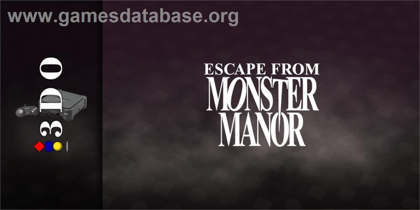 Escape From Monster Manor - Panasonic 3DO - Artwork - Marquee