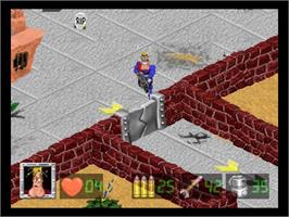 In game image of Captain Quazar on the Panasonic 3DO.