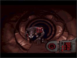 In game image of Creature Shock on the Panasonic 3DO.