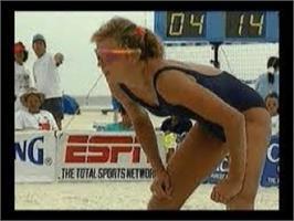 In game image of ESPN - Let's Play Beach Volleyball on the Panasonic 3DO.