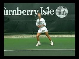 In game image of ESPN Let's Play Tennis with Tracy Austin on the Panasonic 3DO.
