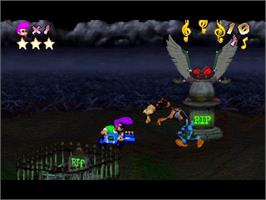 In game image of Johnny Bazookatone on the Panasonic 3DO.