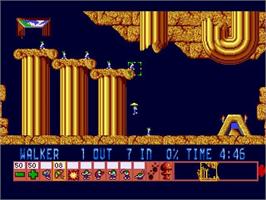 In game image of Lemmings on the Panasonic 3DO.