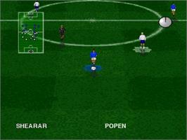 In game image of Striker - World Cup Special on the Panasonic 3DO.