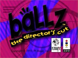 Title screen of Ballz - The Director's Cut on the Panasonic 3DO.