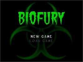Title screen of Biofury on the Panasonic 3DO.