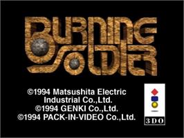 Title screen of Burning Soldier on the Panasonic 3DO.
