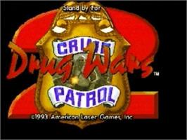 Title screen of Drug Wars on the Panasonic 3DO.