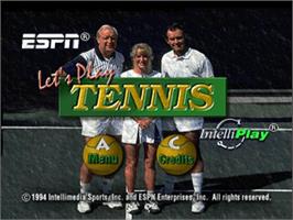 Title screen of ESPN Let's Play Tennis with Tracy Austin on the Panasonic 3DO.